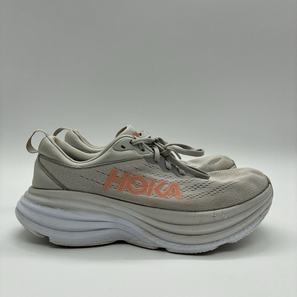 Hoka Bondi 8 Womens 8 Harbor Mist Gray Running Shoes